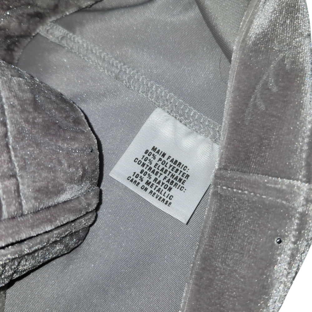 St. John Sport sweatshirt velour gray with silver and gems - Picture 5 of 7